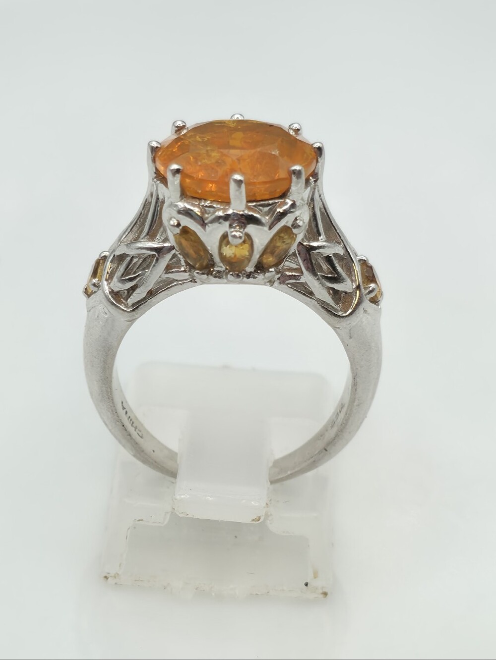 Rare Victoria Wieck Vivid Rutilated Orange Citrine Ring - Picture 3 of 10